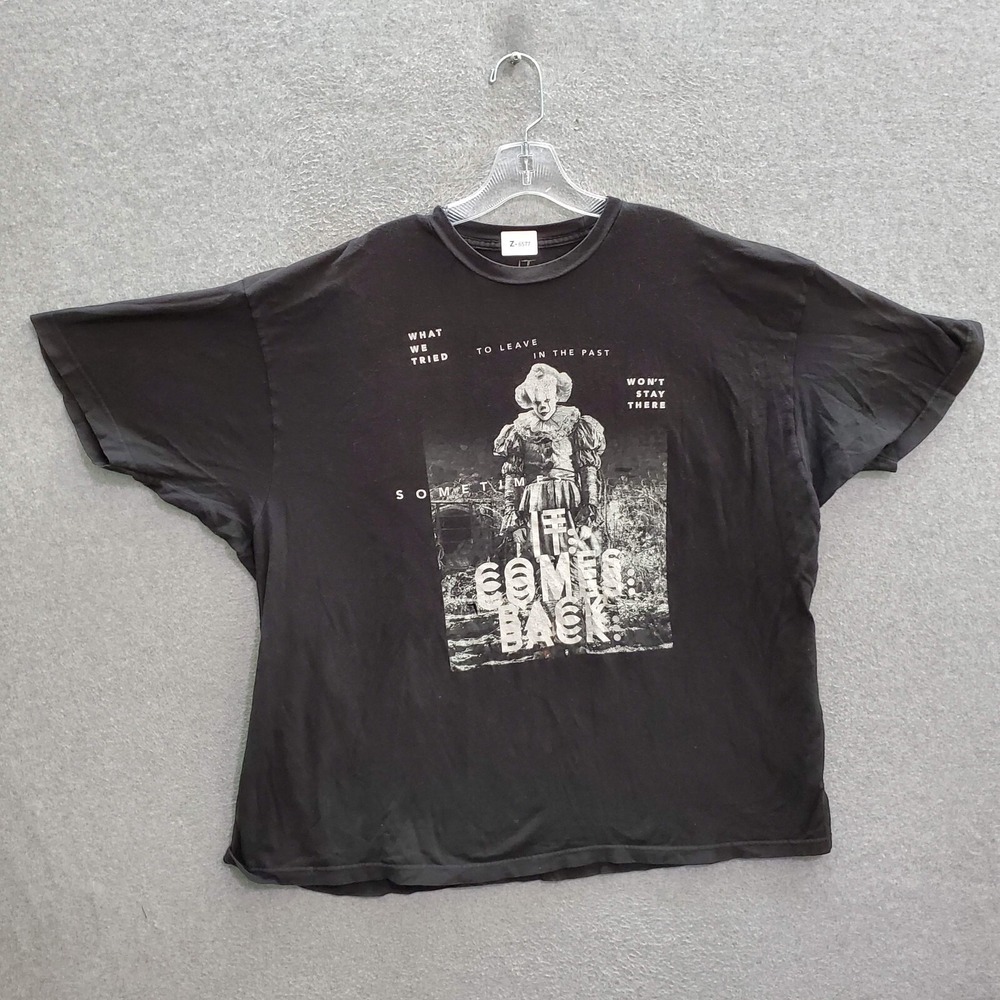 IT Chapter Two Men T-Shirt 3XL Black Comes Back Pennywise Graphic Stephen King